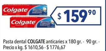 Hergo Colgate Pasta dental anticaries x 180 gr.-90 gr. oferta