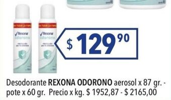 Hergo Rexona Odorono Desodorante aerosol x 87 gr.-pote x 60 gr. oferta
