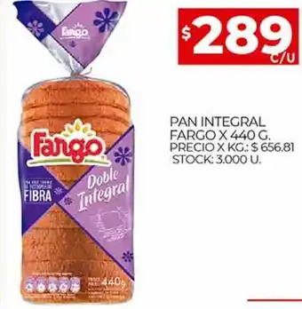 Supermercados DIA Pan Integral Fargo x 440 g oferta