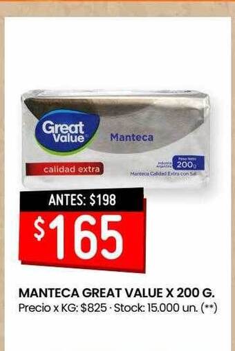 Changomas Manteca Great Value oferta