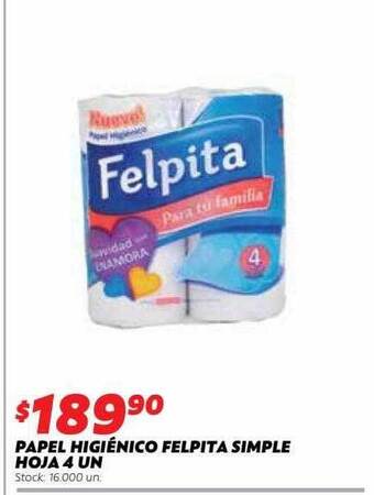 Ferniplast Papel Higiénico Felpita Simple Hoja oferta
