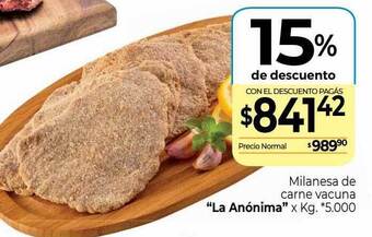 La Anonima Milanesa De Carne Vacuna oferta
