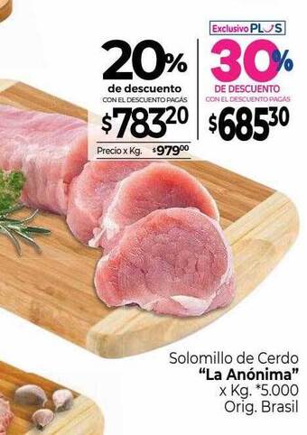 La Anonima Solomillo De Cerdo oferta
