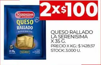 Supermercados DIA La Serenisima Queso Rallado x 35 g. oferta