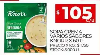 Supermercados DIA Knorr Sopa Crema Varios Sabores x 60 g. oferta