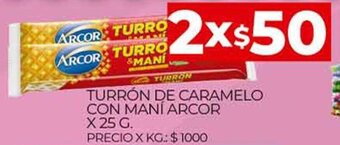 Supermercados DIA Arcor Turrón De Caramelo Con Maní x 25 g. oferta