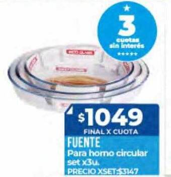 Supermayorista Vital Fuente Para Horno Circular Set oferta