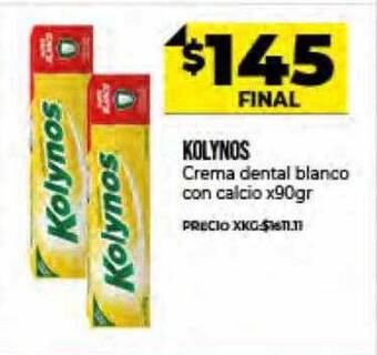 Supermayorista Vital Kolynos Crema Dental Blanco Con Calcio oferta