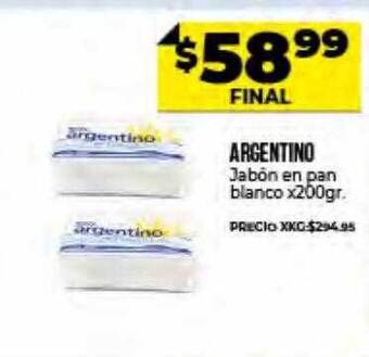 Supermayorista Vital Argentino Jabón En Pan Blanco oferta