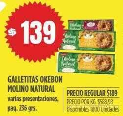 Supermercados Vea Galletitas Okebon Molino Natural oferta