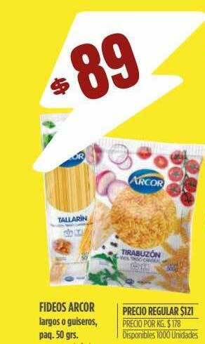 Supermercados Vea Fideos Arcor oferta