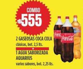 Supermercados Vea 2 Gaseosas Coca Cola + 1 Agua Saborizada Aquarius oferta