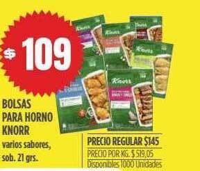 Supermercados Vea Bolsas Para Horno Knorr oferta