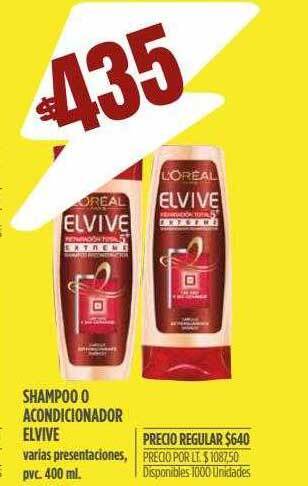Supermercados Vea Shampoo O Acondicionador Elvive oferta