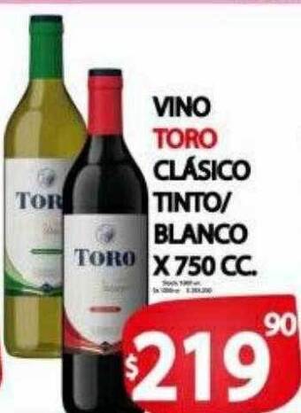 Supermercados Caracol Vino Toro Clásico Tinto Blanco oferta