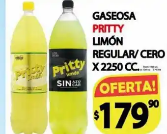 Supermercados Caracol Gaseosa Pritty Limón Regular Cero oferta
