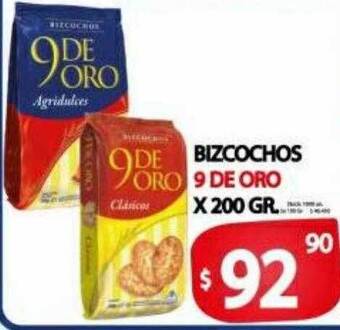 Supermercados Caracol Bizcochos 9 De Oro oferta