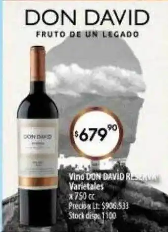 Supermercados Caracol Vino Don David Reserva Varietales oferta