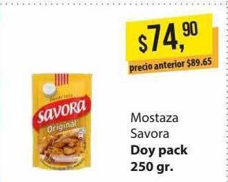 Supermercados Damesco Mostaza Savora Doy Pack oferta