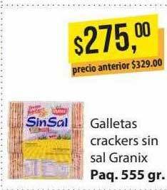 Supermercados Damesco Galletas Crackers Sin Sal Granix oferta
