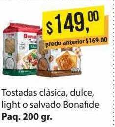 Supermercados Damesco Tostadas Clásica Dulce Light O Salvado Bonafide oferta