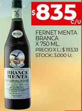 Supermercados DIA Branca Menta Fernet x 750 ml oferta