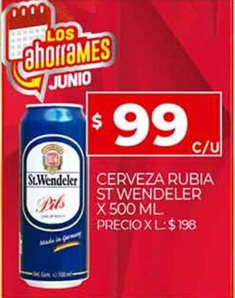 Supermercados DIA St.Wendeler Cerveza Rubia x 500 ml oferta