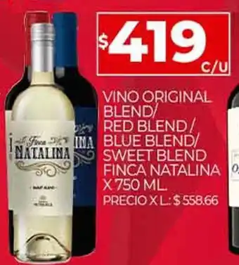 Supermercados DIA Finca Natalina Vino Original Blend/Red Blend/Sweet Blend x 750 ml oferta