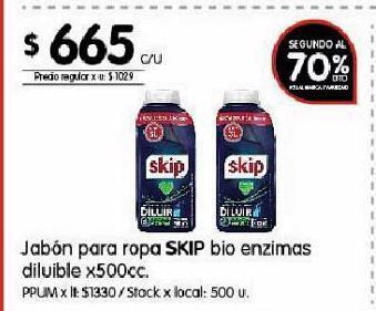 Disco Jabón para la ropa skip bio enzimas diluible x 500cc oferta