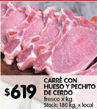 Carré con hueso y pechito de cerdo x kg