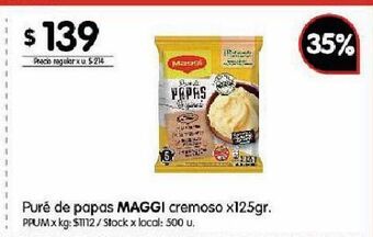 Disco Puré de papas maggi cremoso x 125g oferta