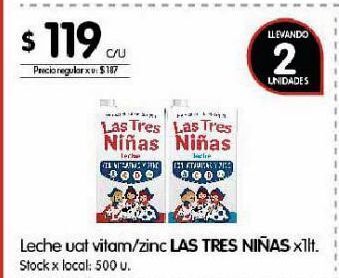Disco Leche uat las tres niñas x 1l oferta