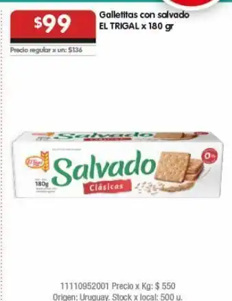 Disco Galletas salvado el trigal x 180g oferta