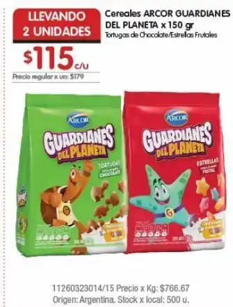 Disco Cereal arcor guardianes del planeta x 150g oferta
