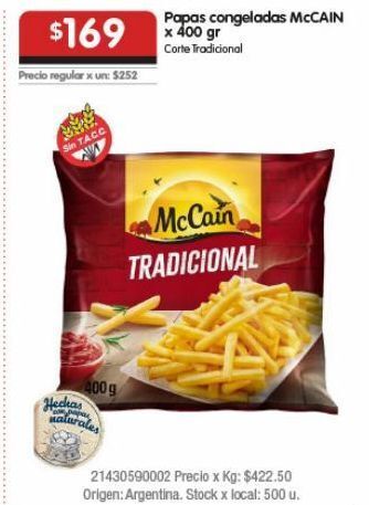 Disco Papas congeladas mc cain x 400g oferta
