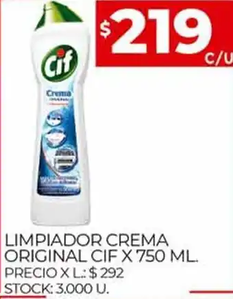 Supermercados DIA Cif Limpiador Crema Original x 750 ml oferta