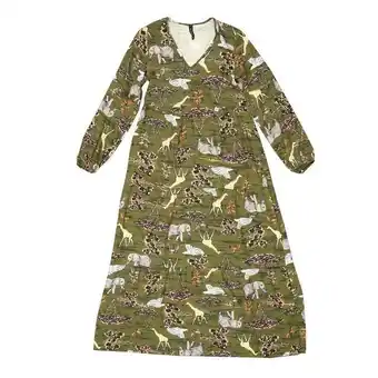 Coto Vestido mujer manga larga estampado tigre color verde talle s oferta