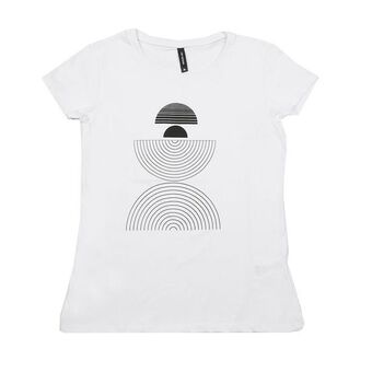 Coto Remera mujer manga corta estampada blanca talle m oferta