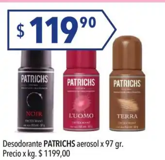 Patrichs Desodorante aerosol x 97gr