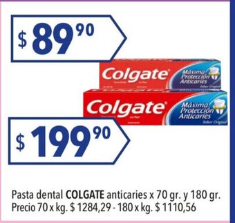 Hergo Colgate Pasta dental anticaries x 70gr y 180gr oferta