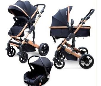 Frávega Cochecito de bebé mega baby lanin travel sistem de paseo negro oferta