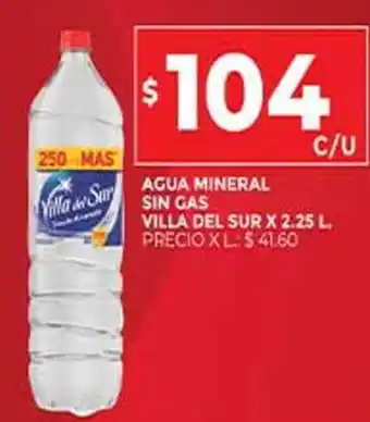 Supermercados DIA Villa Del Sur Agua Mineral Sin Gas x 2,25 L oferta