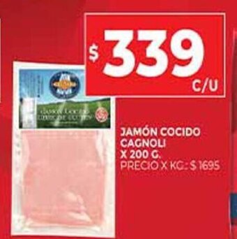 Supermercados DIA Cagnoli Jamón Cocido x 200 g. oferta