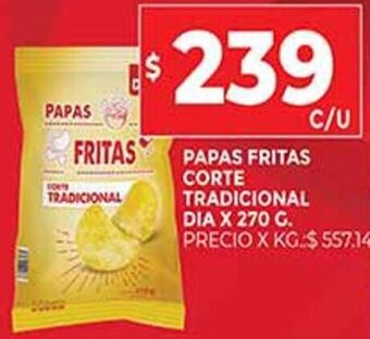 Supermercados DIA Papas Fritas Corte Tradicional Dia x 270 g. oferta