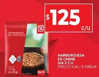 Supermercados DIA Hamburguesa De Carne Dia x 2 u oferta