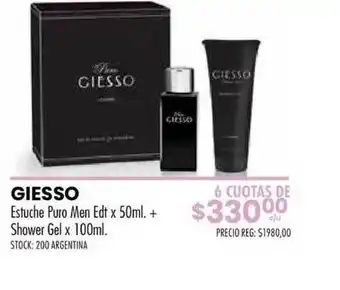 Pigmento Giesso Estuche Puro Men Edt X 50ml + Shower Gel X 100ml oferta