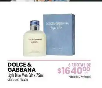 Pigmento Dolce & Gabbana Light Blue Men Edt X 75ml oferta