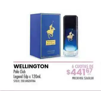 Pigmento Wellington Polo Club Legend Edp X 120ml oferta