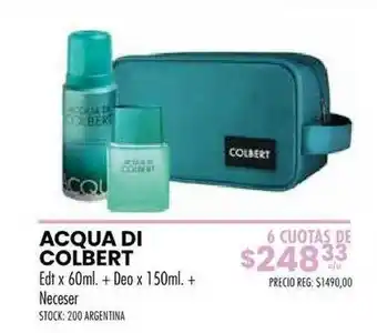 Pigmento Acqua Di Colbert Edt X 60ml + Deo X 150ml + Neceser oferta