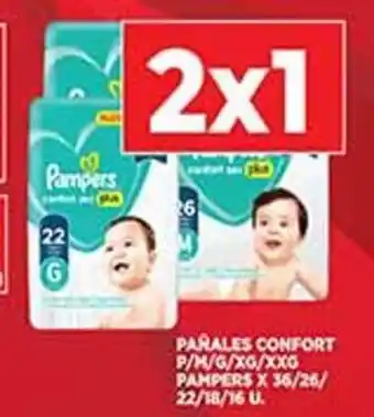 Supermercados DIA Pampers Pañales Comfort x 36/26/22/18/16 u. oferta